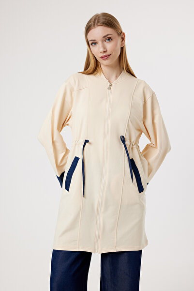 Suede Style 6366 - Άνετο μακρύ τουνίκ με τσέπες με φερμουάρ, διακοσμημένο με ...