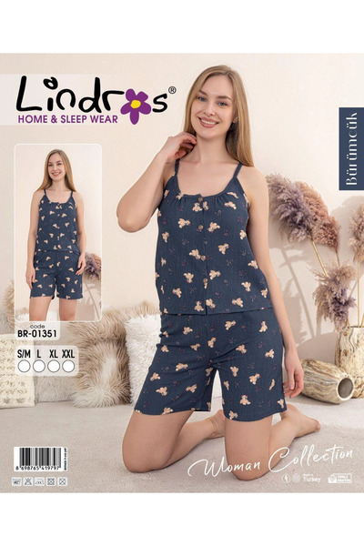 BOYRAZ Lindros Br-01351 Γυναικείο Σετ Σορτς με Κορδόνια και Κουμπιά