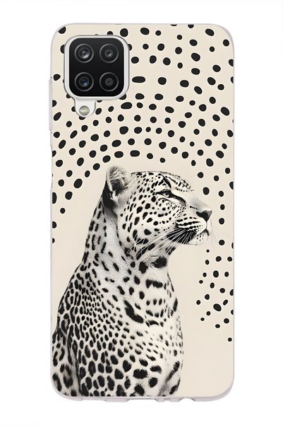 FLAMENKO Samsung Galaxy A22 / M22 / M32 Compatible Leopard Pattern Transparen...