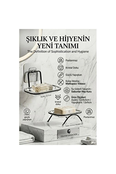 İsmiyle Al Znv Mey Import ®   Adhesive and Standing Soap Dish Set – Solid Soa...