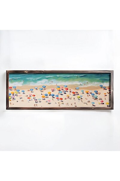 OEM Tablou decorativ Re-Bloom, model plajă, MDF/lemn masiv, multicolor, 40 x ...