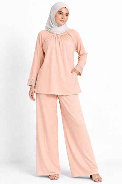 ABT Modest Long Sleeve Top & Wide-Leg Pants Set