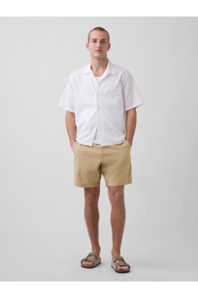 GAP Erkek Bej 7.5" Keten Karışımı Şort