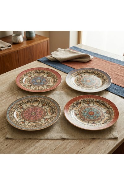 Lucky Art Rosea Bone 4-Piece Plate Set 20 cm