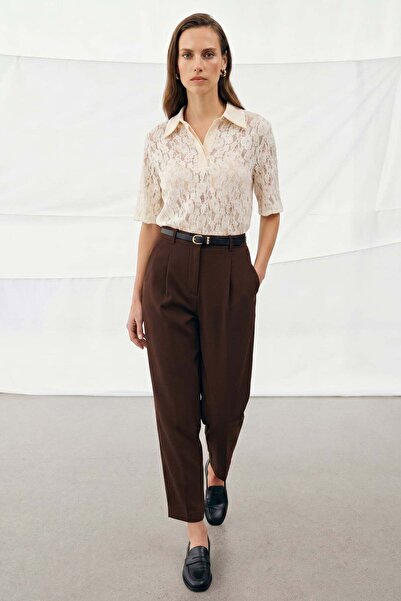 Sateen Παντελόνι Talia Havuç - Καφέ