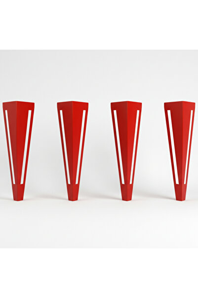 UYART HOME Uyart S10 Blade Red Metal Table Leg – Modern Striped Design – 72 cm