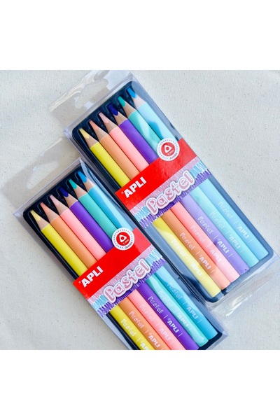 Aplı Pastel Renkler 6’lı Kuru Boya Kalem