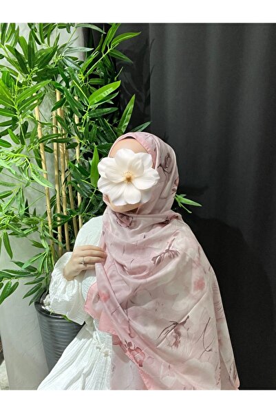 Velora Scarf Çiçek Desen Pamuk Soft Şal | Pembe