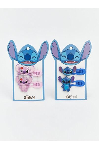 LC Waikiki Set de agrafe de păr imprimate Lilo & Stitch pentru fete, Set de 2