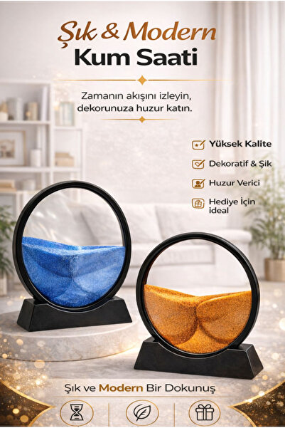 AYGÖREN HOME Dekoratif Yuvarlak Kum Saati 7 Inç