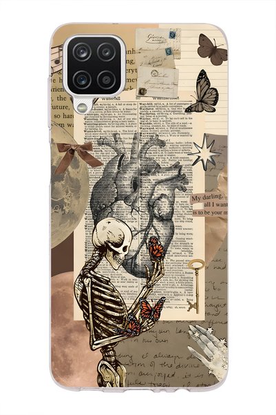 FLAMENKO Samsung Galaxy A22 / M22 / M32 Compatible Vintage Skeleton and Butte...
