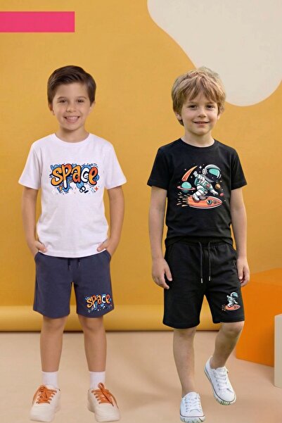 cm buseyiz BuseKids Πολύχρωμο εμπριμέ σετ 2 τεμαχίων για αγόρια, άνετο καλοκα...