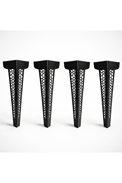 UYART HOME Uyart S11 Hexa Black Metal Table Leg – Honeycomb Patterned Decorat...