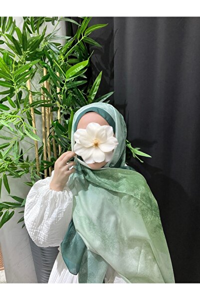 Velora Scarf Duman Desen Pamuk Soft Şal | Yeşil