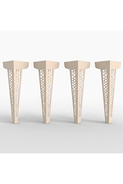 UYART HOME Uyart S11 Hexa Beige Metal Table Leg – Honeycomb Patterned Decorat...