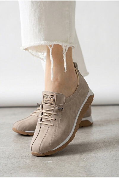 JOİN POLO Γυναικεία Μπεζ Σουέντ Ορθοπεδική Σόλα Casual Παπούτσια