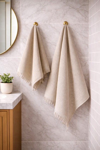 Sabia Καθημερινό σετ πετσετών βάφλας από 100% βαμβάκι – Πετσέτες χεριών & πετ...