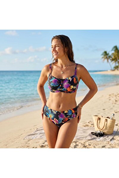 ihaoo Costum de baie model tropical cu slip clasic si sutien
