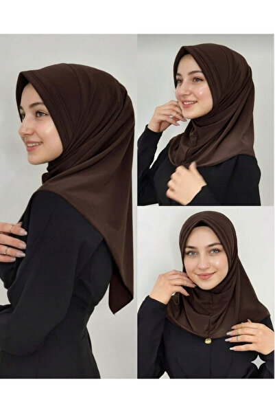 AHRAR tesettür Takmatik Ready-Made Hijab Scarf Brown