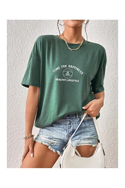 ZİYMO Ώρα για Ευτυχία Τυπωμένο Γυναικείο Μπλουζάκι