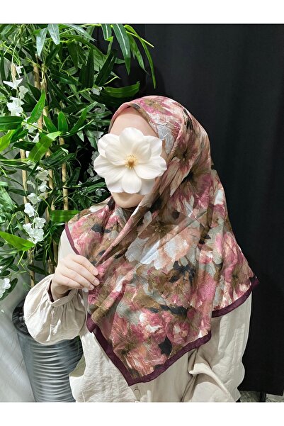 Velora Scarf Lilya Desen Bambu Kraş Eşarp | Bordo