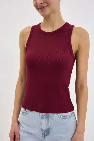 NEWORGINAL Γυναικείο ελαστικό μπλουζάκι με κορδόνια και λαιμόκοψη halter