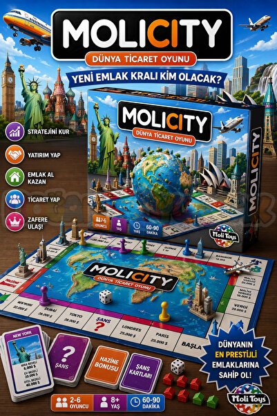 Doğan Oyuncak Dünyası Molicity Dünya Emlak Ticaret Oyunu - Molicity Oyunu - M...