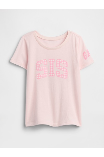 GAP Kız Bebek Açık Pembe Grafik Baskılı T-Shirt