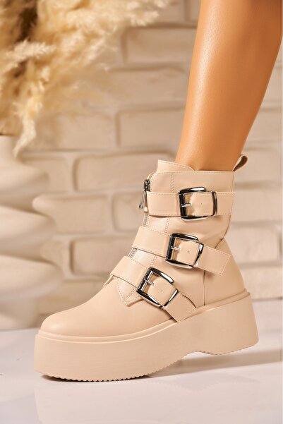 Joana Women's Beige Fleece-Lined Boots 38