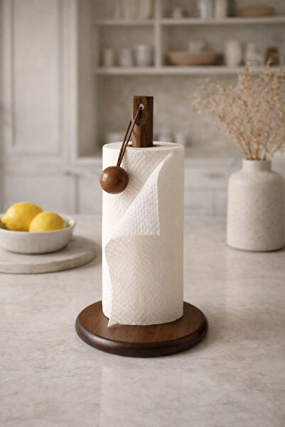 Mottogo Διακοσμητική βάση για πετσέτες κουζίνας από ξύλο ακακίας με θήκη για ...