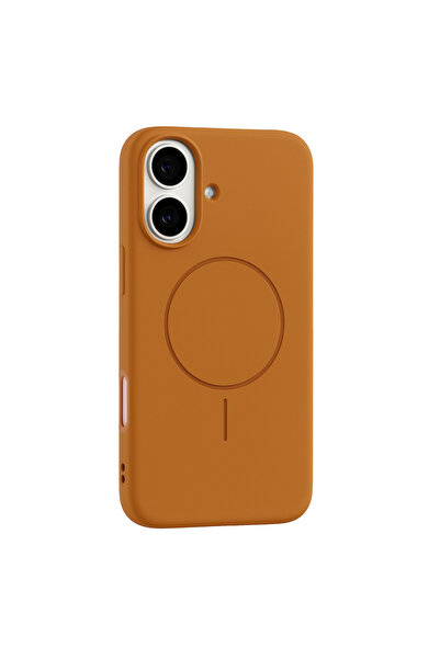 cepmoda iPhonE "17" JLY İçi Kadife Kaplama Soft Magsafe Lansman Kılıf [TURUNCU]