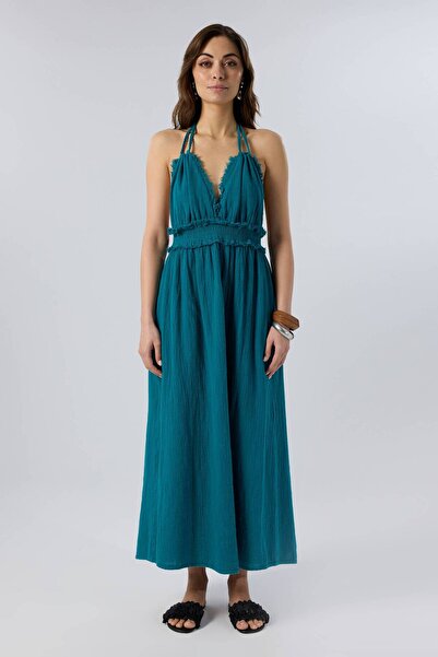 İpekçi Otantik Lace-Up Backless Long Dress