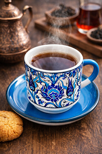 MUGUSA HEDİYELİK EL YAPIMI ÇİNİ DESENLİ TABAKLI KUPA / ÇAY & FİLTRE KAHVE FİN...