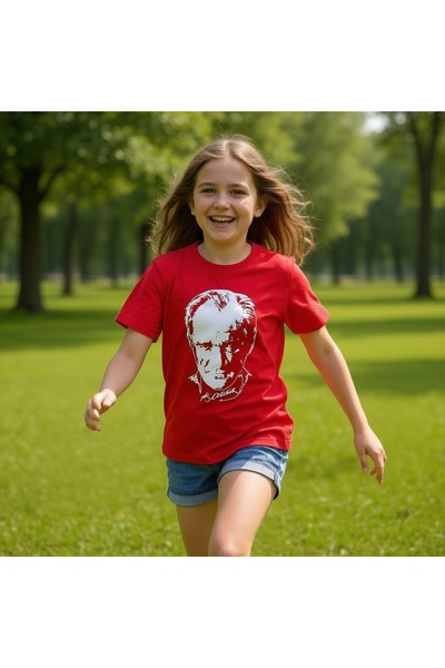 westicgiyim Παιδικό μπλουζάκι με στάμπα Ataturk Unisex Βαμβακερό κοντομάνικο ...