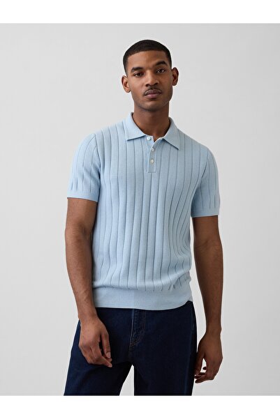 GAP Erkek Açık Mavi Classic Triko Polo T-Shirt