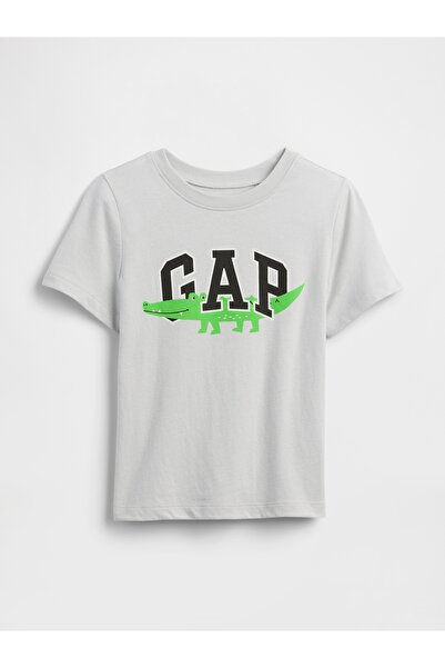 GAP Erkek Bebek Gri Logo T-Shirt