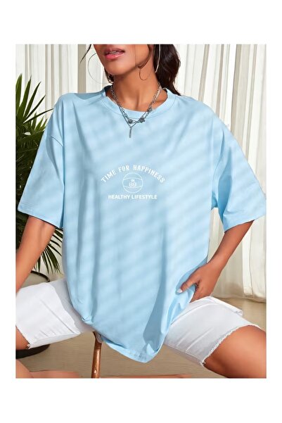 ZİYMO Ώρα για Ευτυχία Τυπωμένο Γυναικείο Μπλουζάκι