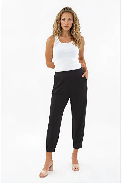 Vitrin Elastic Waist Pleated Modal Fabric Trousers