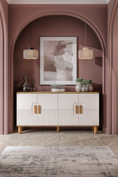 mapahomeliving Dorin Bohem Konsol 4 Kapaklı MDF Mebran Kapak 160 cm Modern Sa...