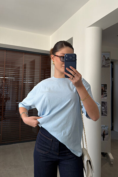 MAGARDE Πλενόμενο μπλουζάκι με λαιμόκοψη ποδηλάτου Premium - ΜΠΛΕ