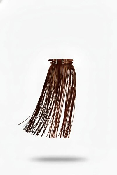 Mariposa Secret Brown Skirt Leather Long Skirt with Stripe Detail - Brf1090