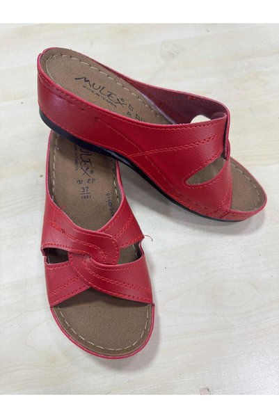 LAMEDORE Women's Orthopedic Sole Mulex Daily Comfortable Slippers – Faux Leather Cross Strap Non-Slip Summer Slippers