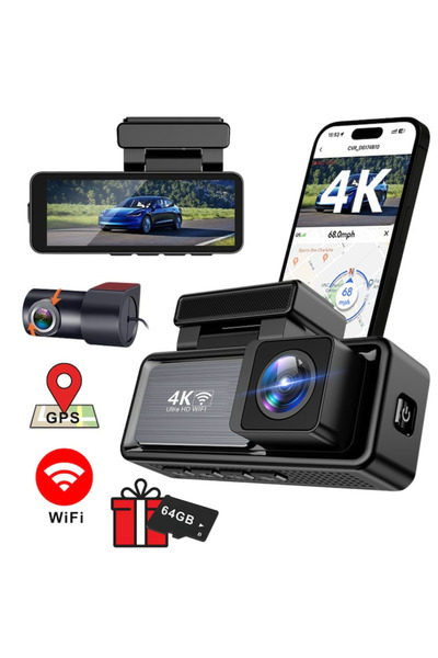 OEM Cameră auto duală 4K + 1080P spate, GPS, WiFi, Viziune nocturnă, Senzor G...