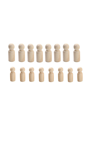 OEM Set 16 figurine din lemn pentru mestesuguri, 8 x 5.3 cm, 8 x 4.3 cm, lemn...