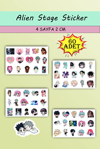 Akumastik Alien Stage Sticker Seti - 60 adet - Ivan Till Luka Hyuna Sua