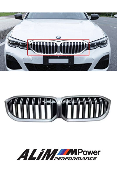 CarStore BMW 3 Serisi G20 G28 Krom Siyah Çift Çıtalı Panjur 2020-2021 Uyumlu(...