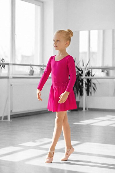 Yıldız Bale Kostüm ve Spor Ürünleri Φούξια ροζ μακρύ μαγιό μπαλέτου με κλειστ...