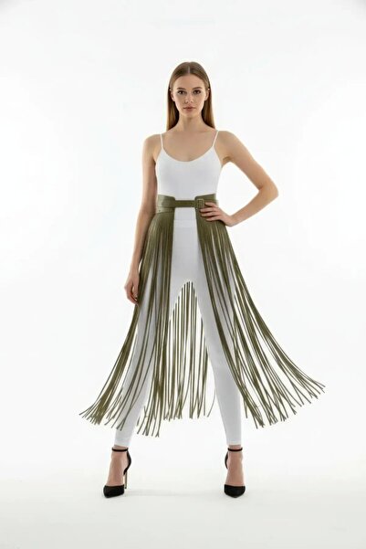 Mariposa Secret Khaki Skirt Long Tasseled High Waist Skirt - Brf1003