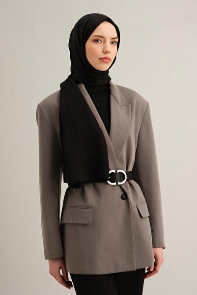 Armine Βαμβακερό Μεταξωτό Σάλι - Μαύρο 01