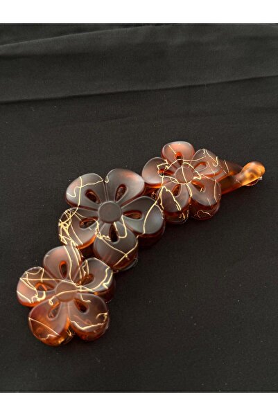 bijoux uniques muz toka desenli çiçekli topuz tokası